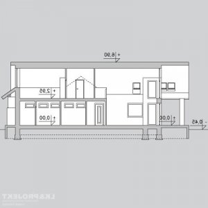 Przekrój projektu LK&1109 w wersji lustrzanej