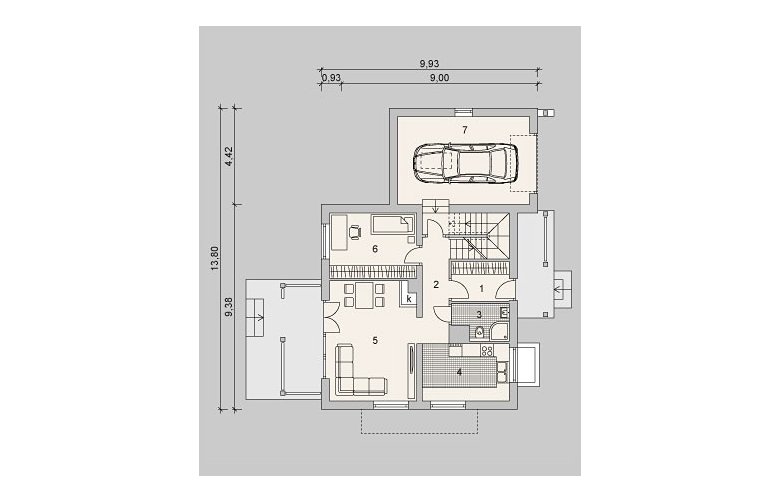 Projekt domu wielorodzinnego LK&1112 - rzut parteru