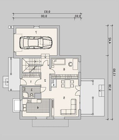 RZUT PARTERU LK&1112 - wersja lustrzana