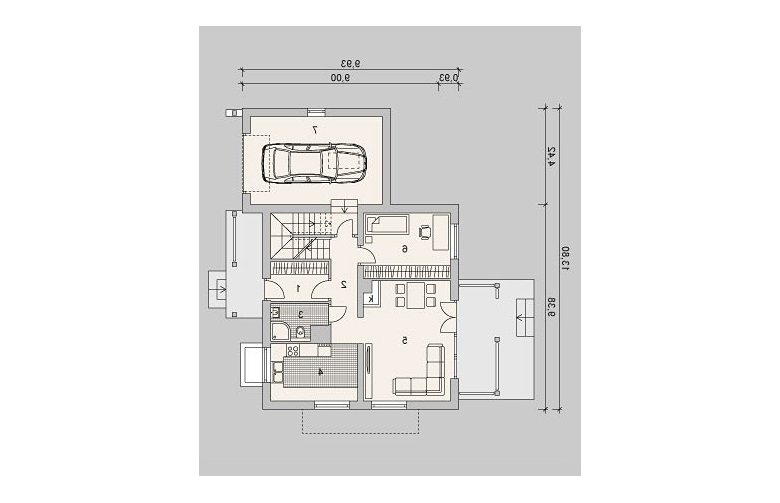 Projekt domu wielorodzinnego LK&1112 - rzut parteru