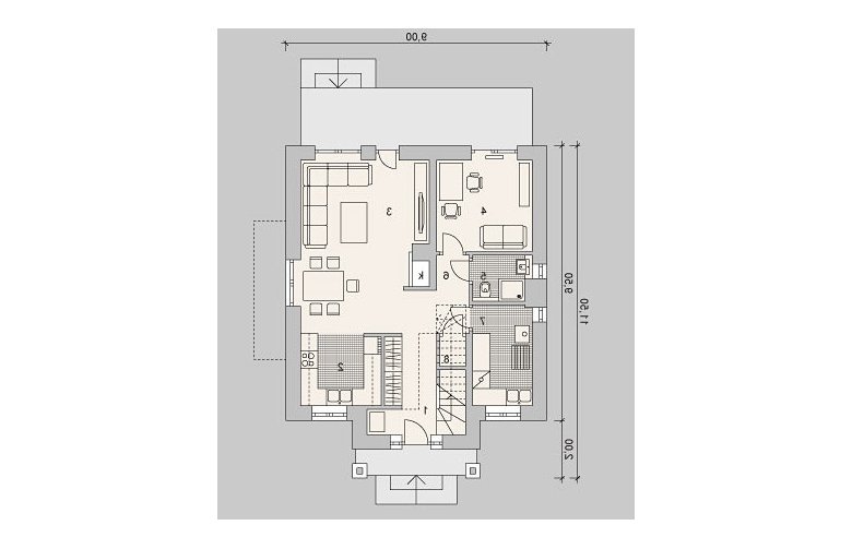 Projekt domu wielorodzinnego LK&1119 - rzut parteru