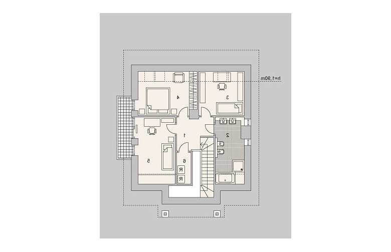 Projekt domu wielorodzinnego LK&1119 - rzut poddasza