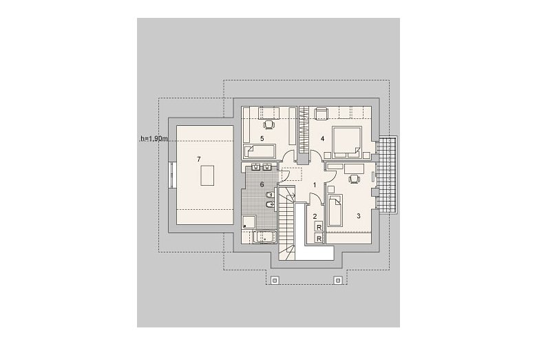 Projekt domu wielorodzinnego LK&1120 - rzut poddasza