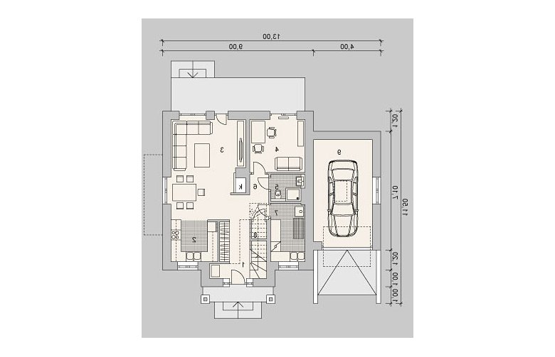 Projekt domu wielorodzinnego LK&1120 - rzut parteru