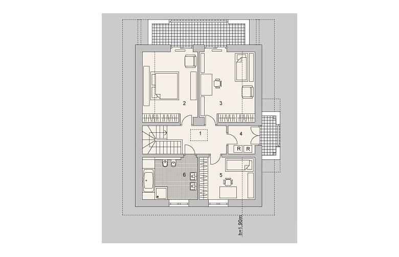 Projekt domu wielorodzinnego LK&1122 - rzut poddasza