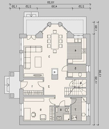 RZUT PARTERU LK&1122 - wersja lustrzana