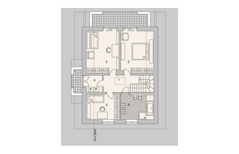 Projekt domu wielorodzinnego LK&1122 - rzut poddasza