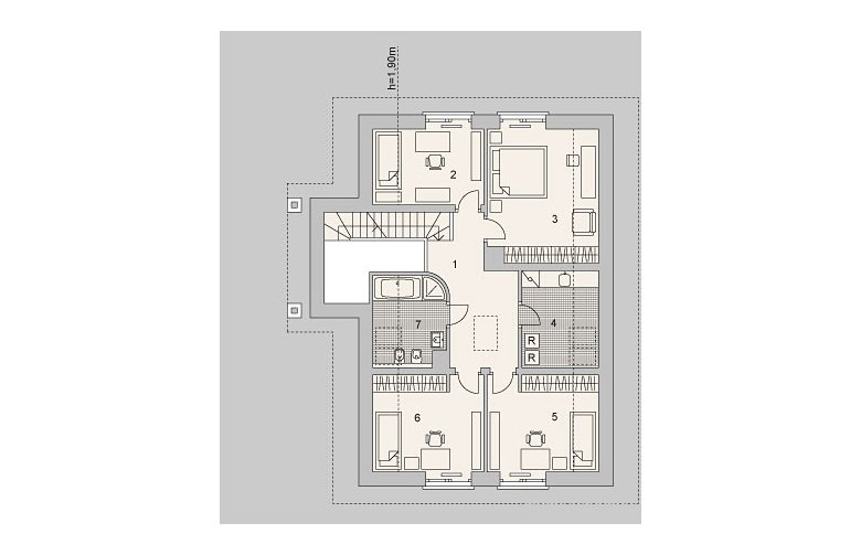 Projekt domu wielorodzinnego LK&1124 - rzut poddasza