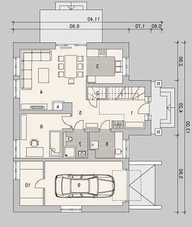 RZUT PARTERU LK&1124 - wersja lustrzana