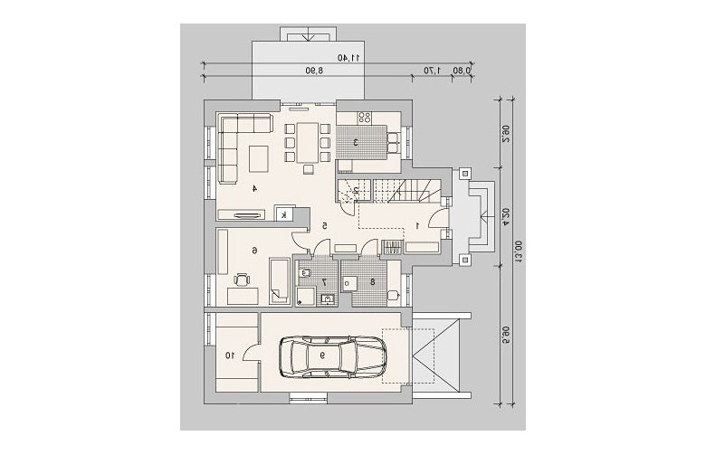 Projekt domu wielorodzinnego LK&1124 - rzut parteru