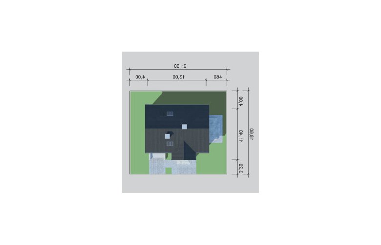 Projekt domu wielorodzinnego LK&1124 - Usytuowanie - wersja lustrzana