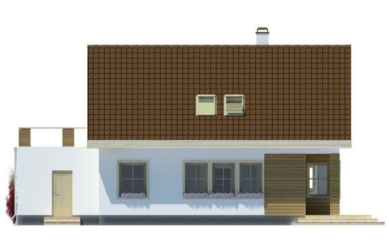 Projekt domu wielorodzinnego Agatka z tarasem - elewacja 3