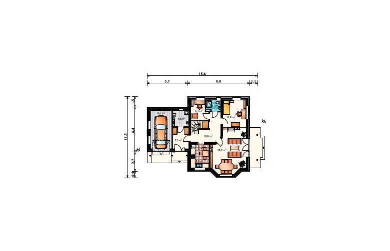 Projekt domu wielorodzinnego Jelonek-2 - parter