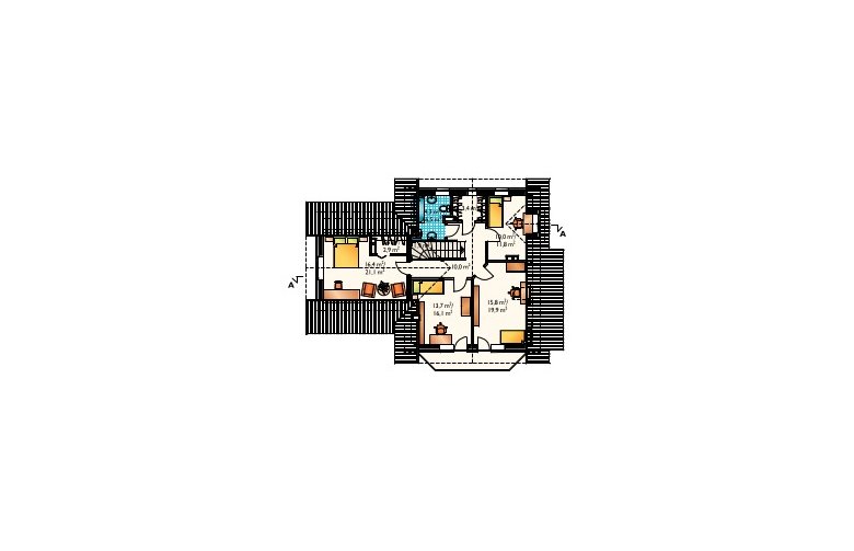 Projekt domu wielorodzinnego Jelonek-2 - poddasze