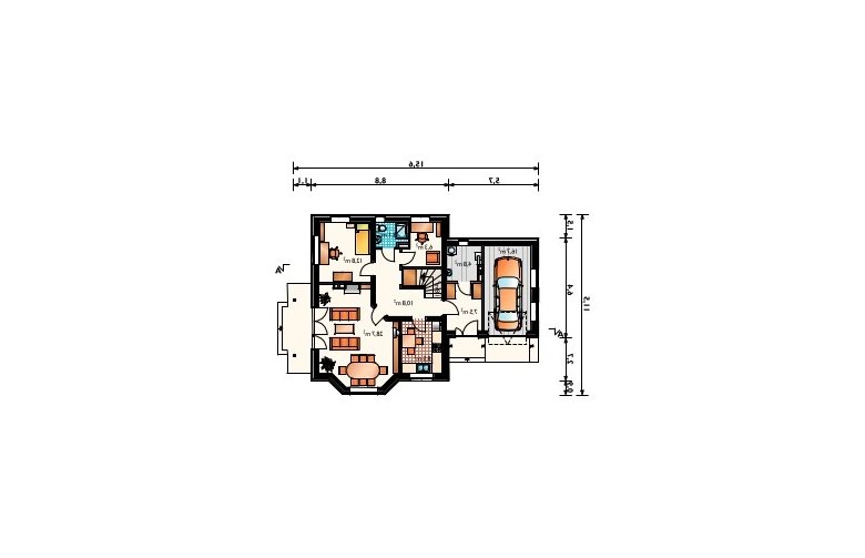 Projekt domu wielorodzinnego Jelonek-2 - parter