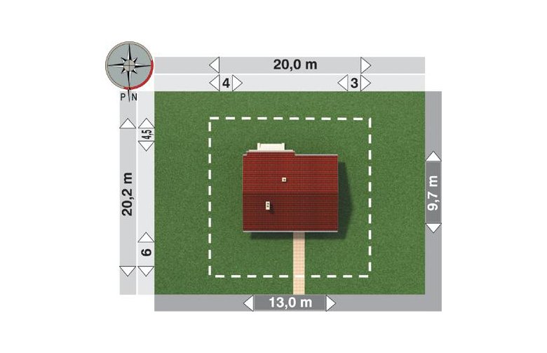 Projekt domu dwurodzinnego Kruszyna - Usytuowanie