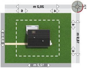 Usytuowanie budynku Modrzyk w wersji lustrzanej