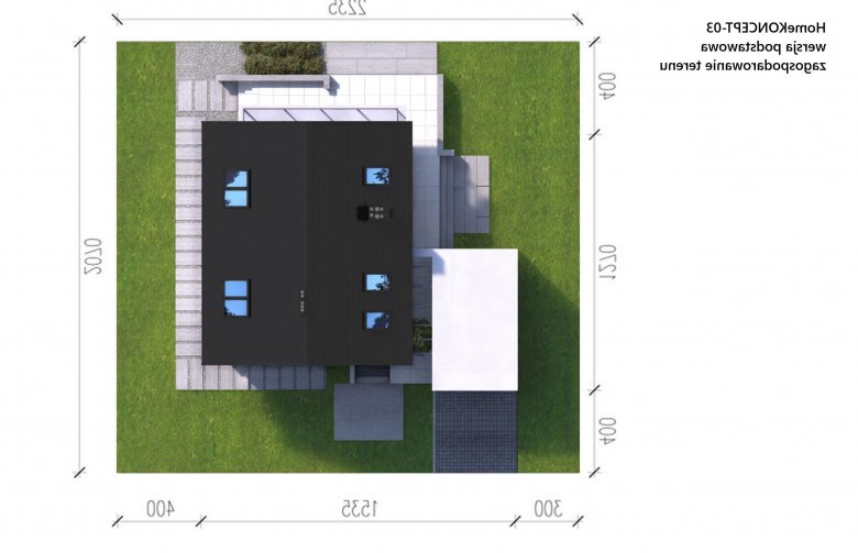 Projekt domu tradycyjnego Homekoncept 2 ENERGO - Usytuowanie - wersja lustrzana