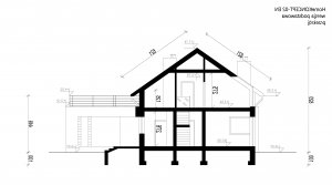 Przekrój projektu Homekoncept 2 ENERGO w wersji lustrzanej