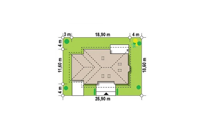 Projekt domu z bala Z10 D sdu GL - Usytuowanie