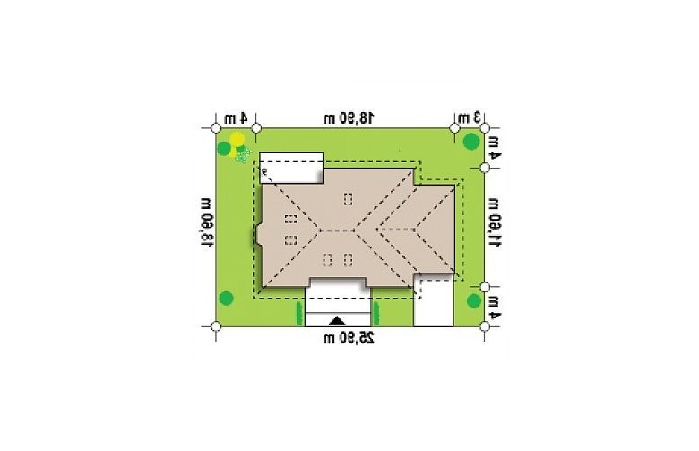 Projekt domu z bala Z10 D sdu GL - Usytuowanie - wersja lustrzana