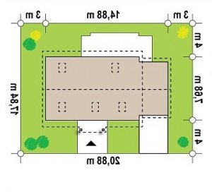 Usytuowanie budynku Z12 GL w wersji lustrzanej