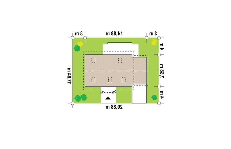 Projekt domu parterowego Z12 GL - Usytuowanie - wersja lustrzana