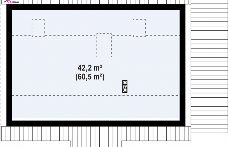 Projekt domu z bala Z12 D L ztb - rzut poddasza
