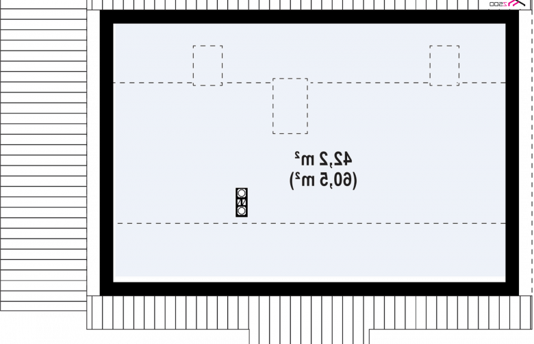 Projekt domu z bala Z12 D L ztb - rzut poddasza