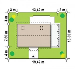 Usytuowanie budynku Z12 D L ztb