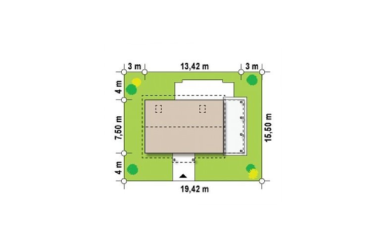 Projekt domu z bala Z12 D L ztb - Usytuowanie