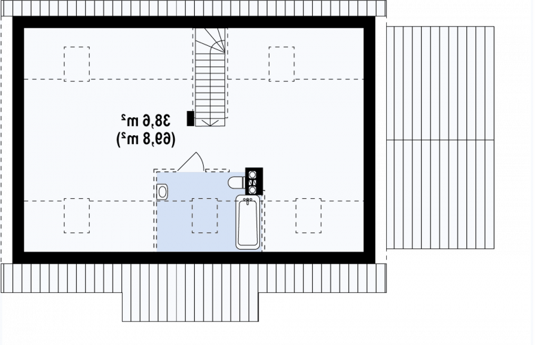 Projekt domu parterowego Z12 GL zg - rzut poddasza