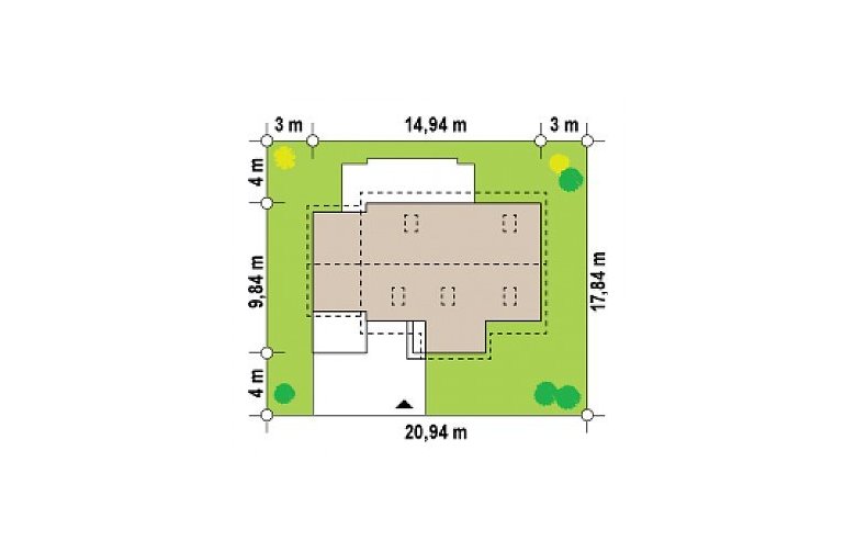 Projekt domu parterowego Z12 GL zg - Usytuowanie