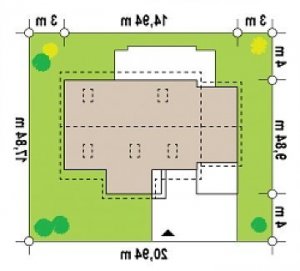 Usytuowanie budynku Z12 GL zg w wersji lustrzanej