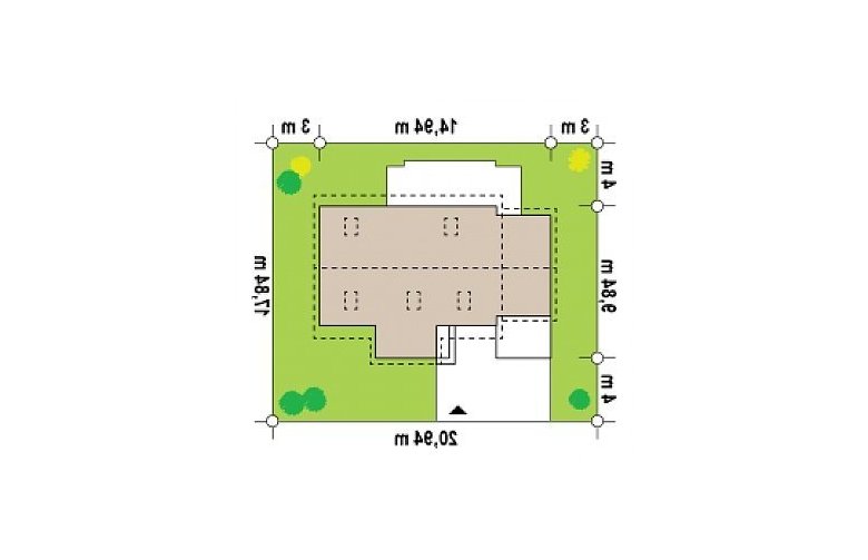 Projekt domu parterowego Z12 GL zg - Usytuowanie - wersja lustrzana