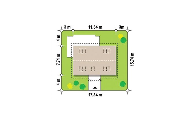 Projekt domu z poddaszem Z12 P - Usytuowanie