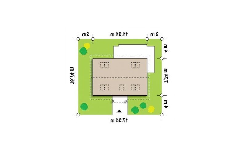 Projekt domu z poddaszem Z12 P - Usytuowanie - wersja lustrzana