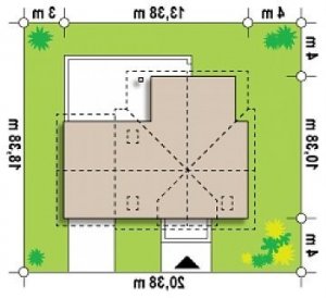 Usytuowanie budynku Z13 GP w wersji lustrzanej