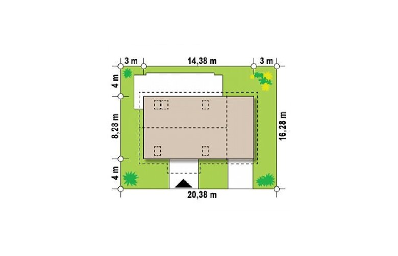 Projekt domu z poddaszem Z14 GP p - Usytuowanie