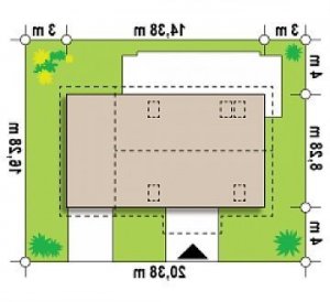 Usytuowanie budynku Z14 GP p w wersji lustrzanej