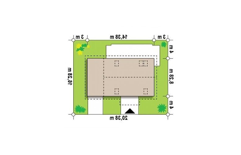 Projekt domu z poddaszem Z14 GP p - Usytuowanie - wersja lustrzana