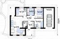 Projekt domu parterowego Z15 GL - rzut parteru