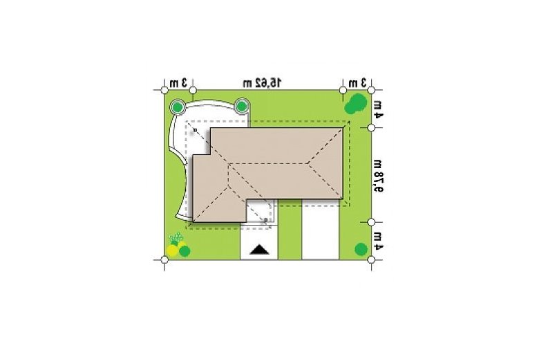 Projekt domu parterowego Z15 GL - Usytuowanie - wersja lustrzana