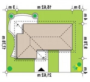 Usytuowanie budynku Z15 v2 GL w wersji lustrzanej