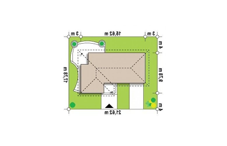 Projekt domu parterowego Z15 v2 GL - Usytuowanie - wersja lustrzana