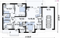 Projekt domu parterowego Z23 GL - rzut parteru