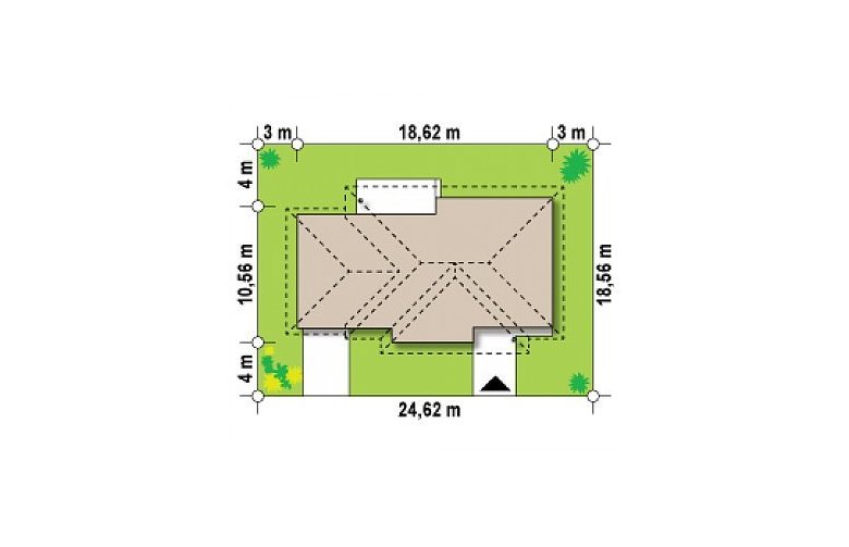 Projekt domu parterowego Z23 GL - Usytuowanie