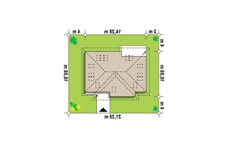 Projekt domu z poddaszem Z23 v2 - Usytuowanie - wersja lustrzana