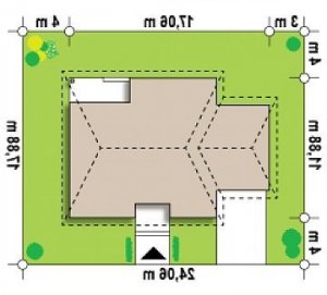 Usytuowanie budynku Z24 GL w wersji lustrzanej