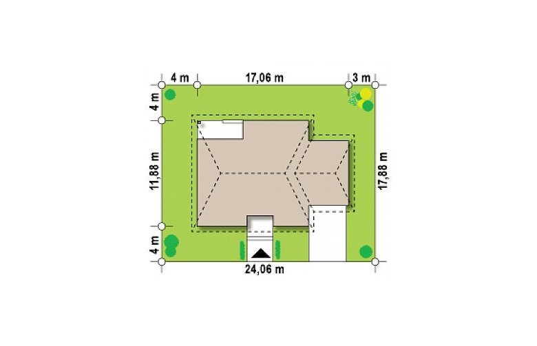 Projekt domu parterowego Z24 L GP - Usytuowanie